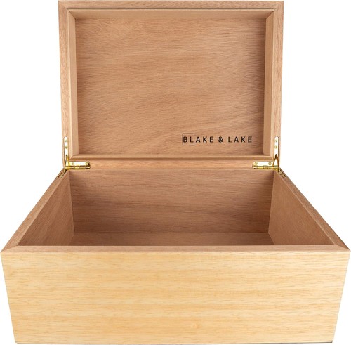 Large wooden box - box, hinged