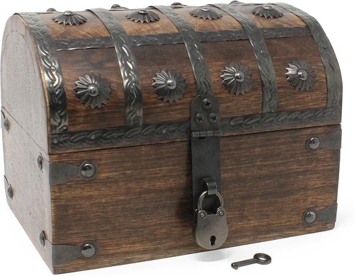 Wooden treasure chest with - wooden,