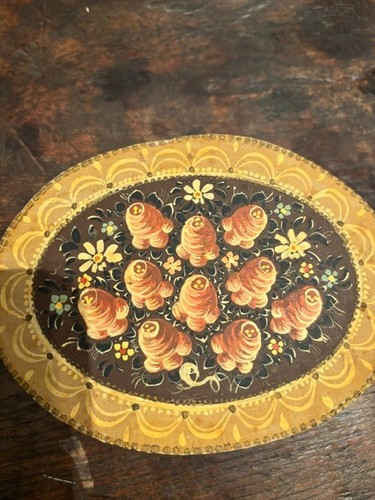 Vintage hand painted oval - vintage,