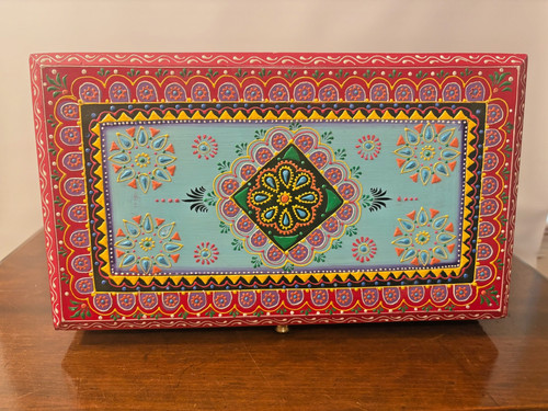 Large hand painted wooden - large,