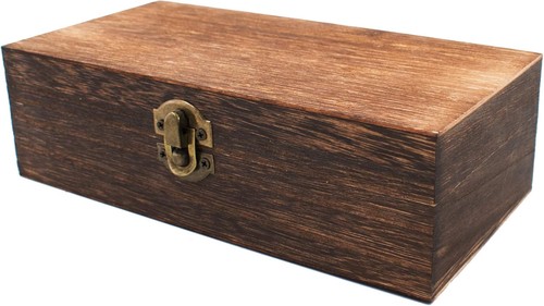 Wood storage box with - box, lid